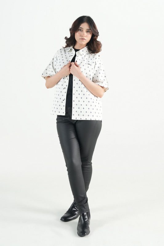 Hawaiian Floral Printed  White Shirt