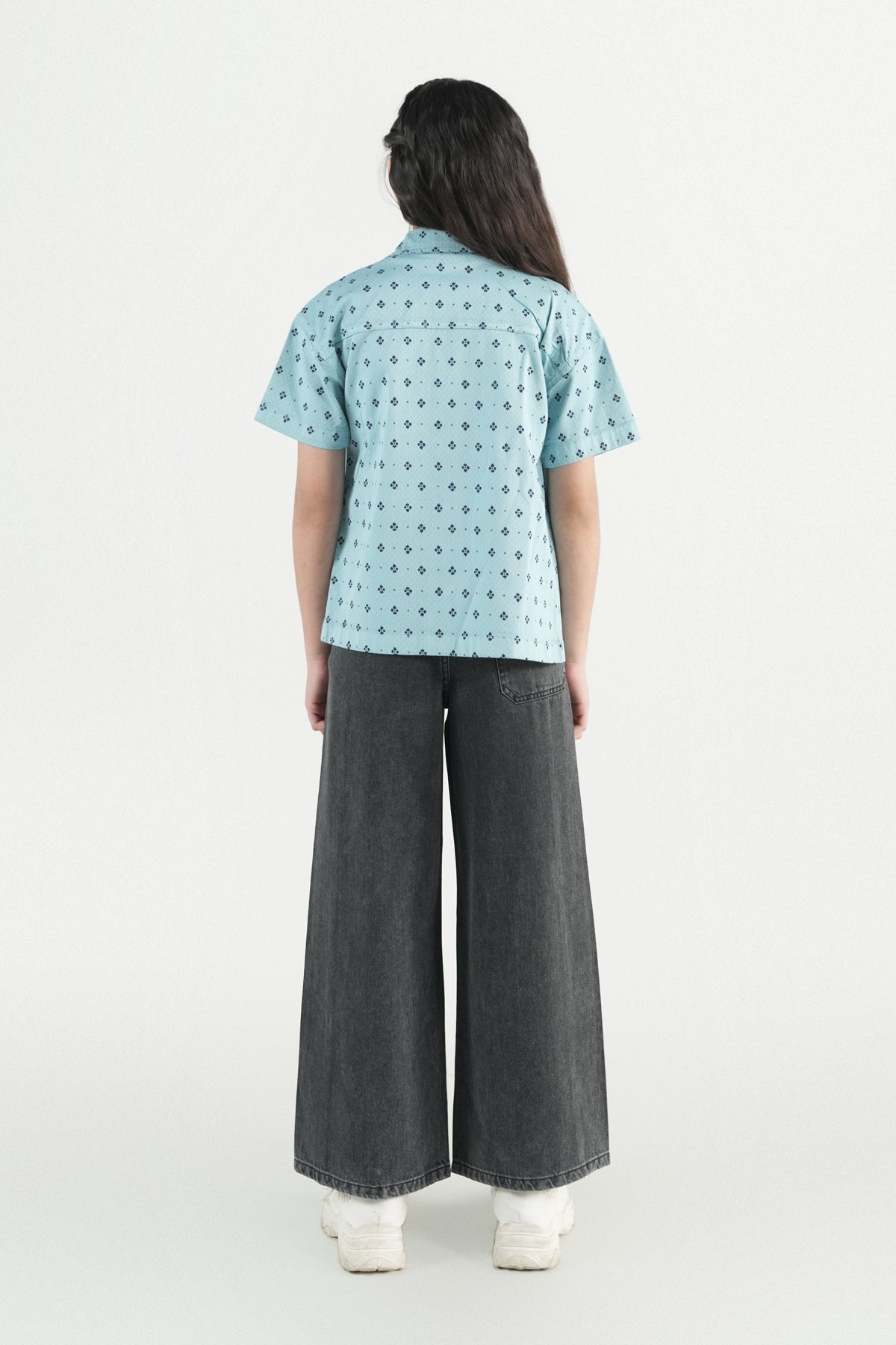 Hawaiian Mini Print Shirt – Sky Blue