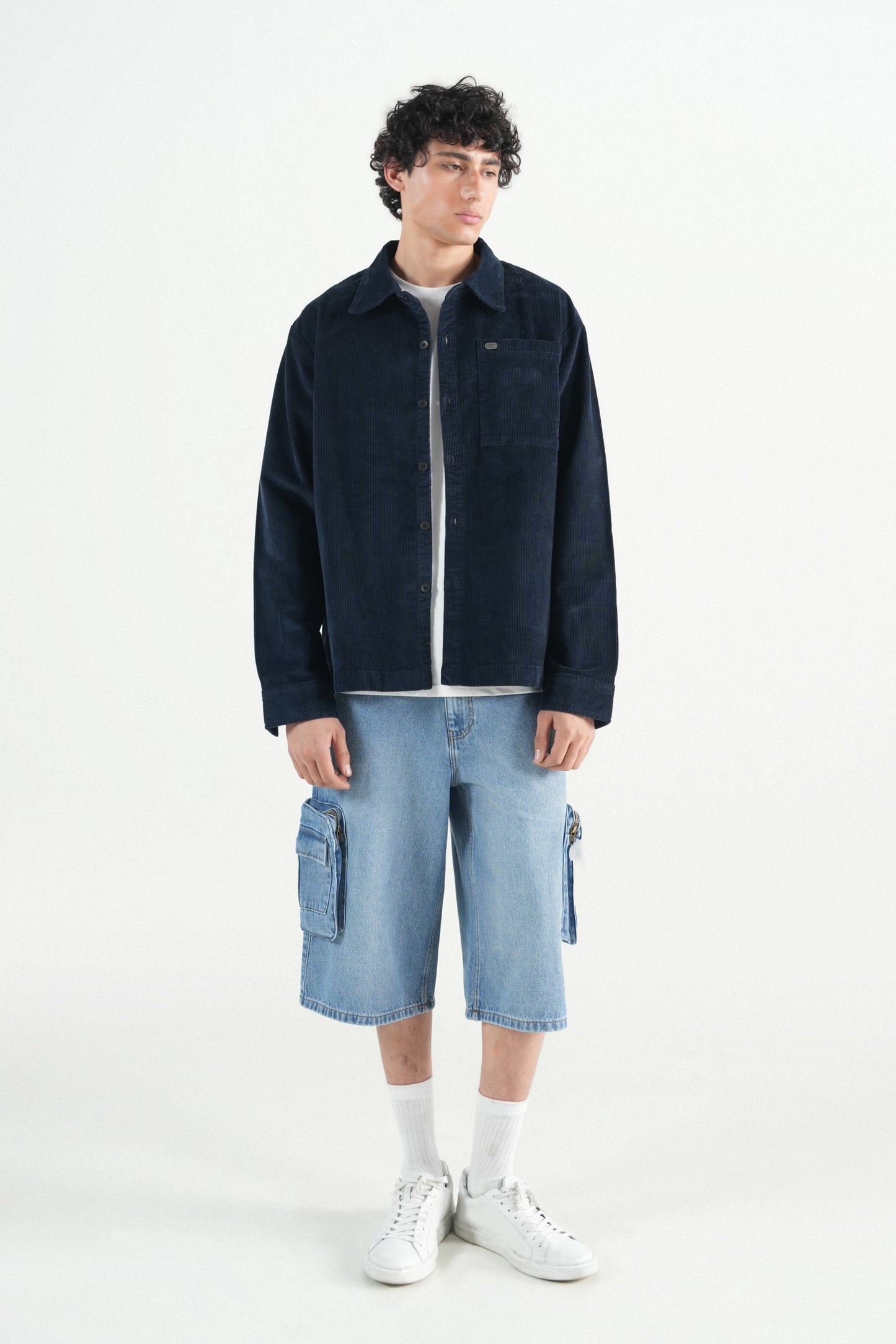 Oversized Blue Corduroy Jacket