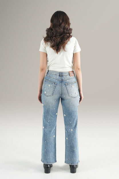 Pearl Blossom Denim Jeans