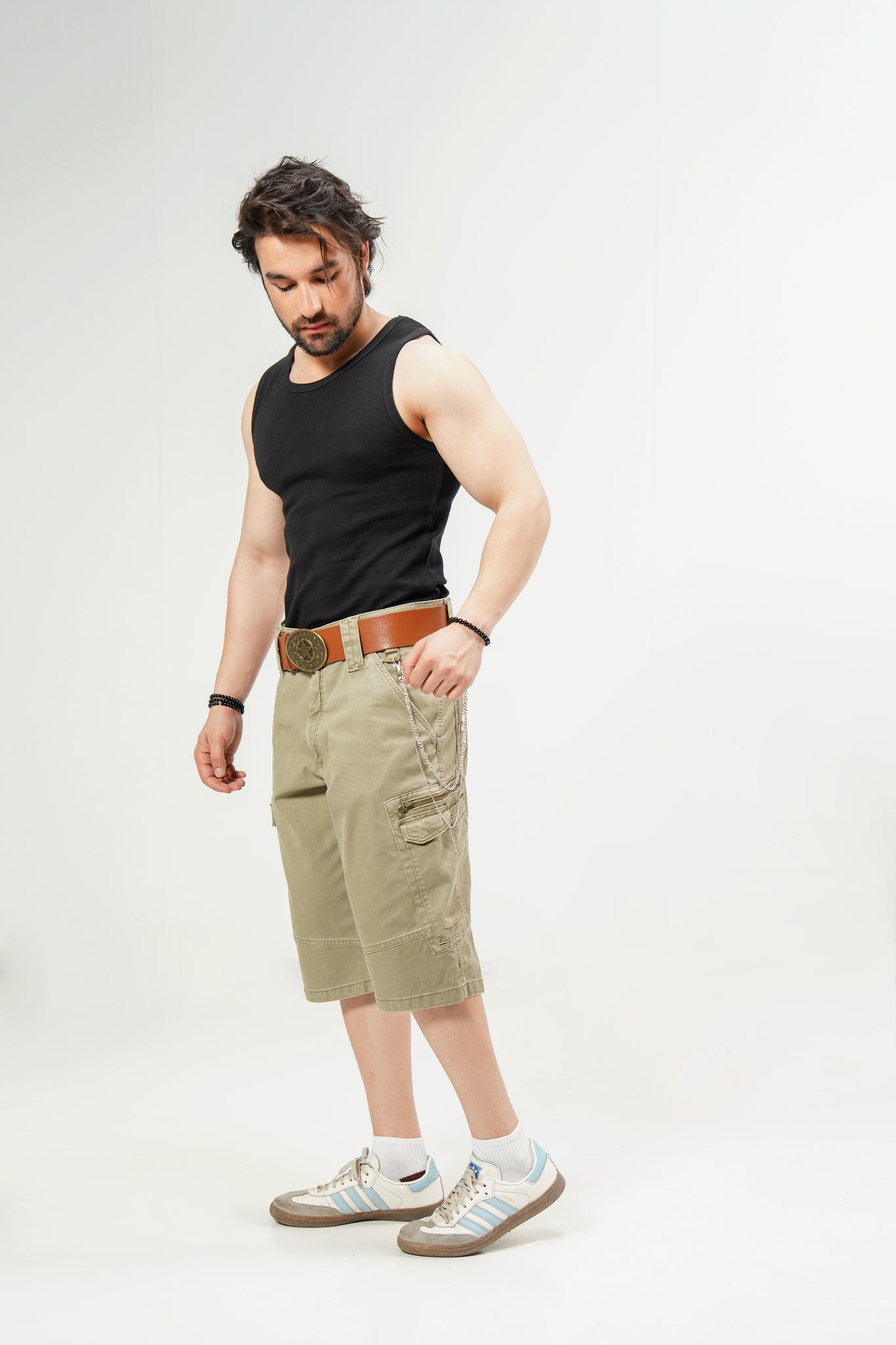 Sand Baggy Cargo Shorts shop at Rockstar Jeans
