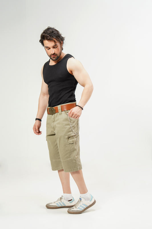 Sand Baggy Cargo Shorts shop at Rockstar Jeans