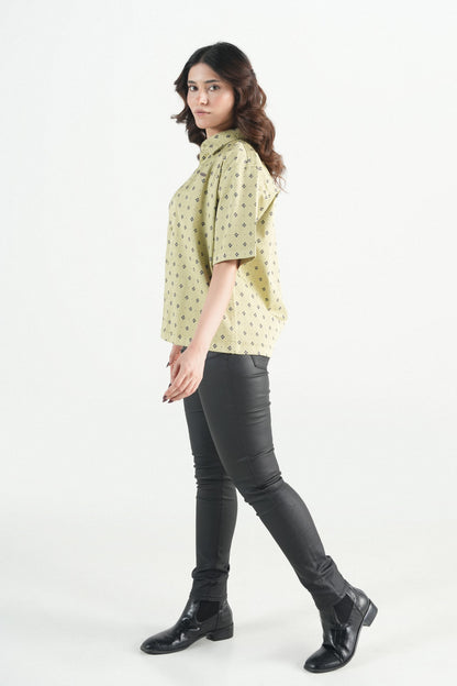 Hawaiian Floral Printed Sage Green Shirt