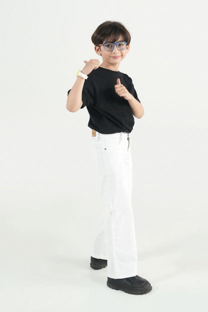 White Straight Fit Jeans
