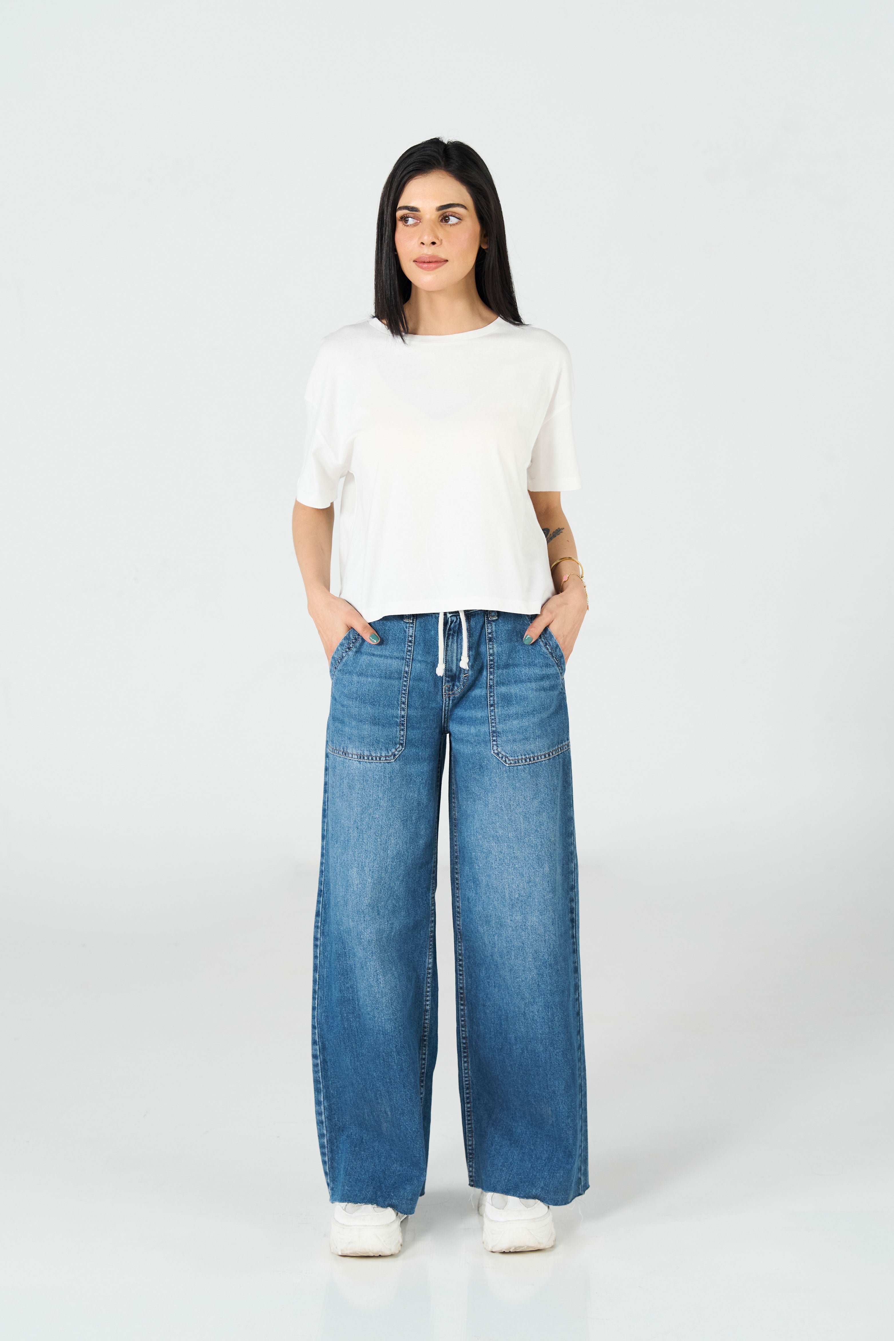 Patch Pocket Wide Leg