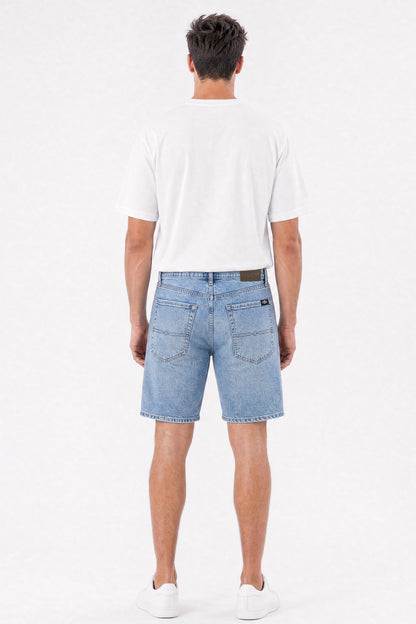 Baggy Fit Denim Shorts Light Blue