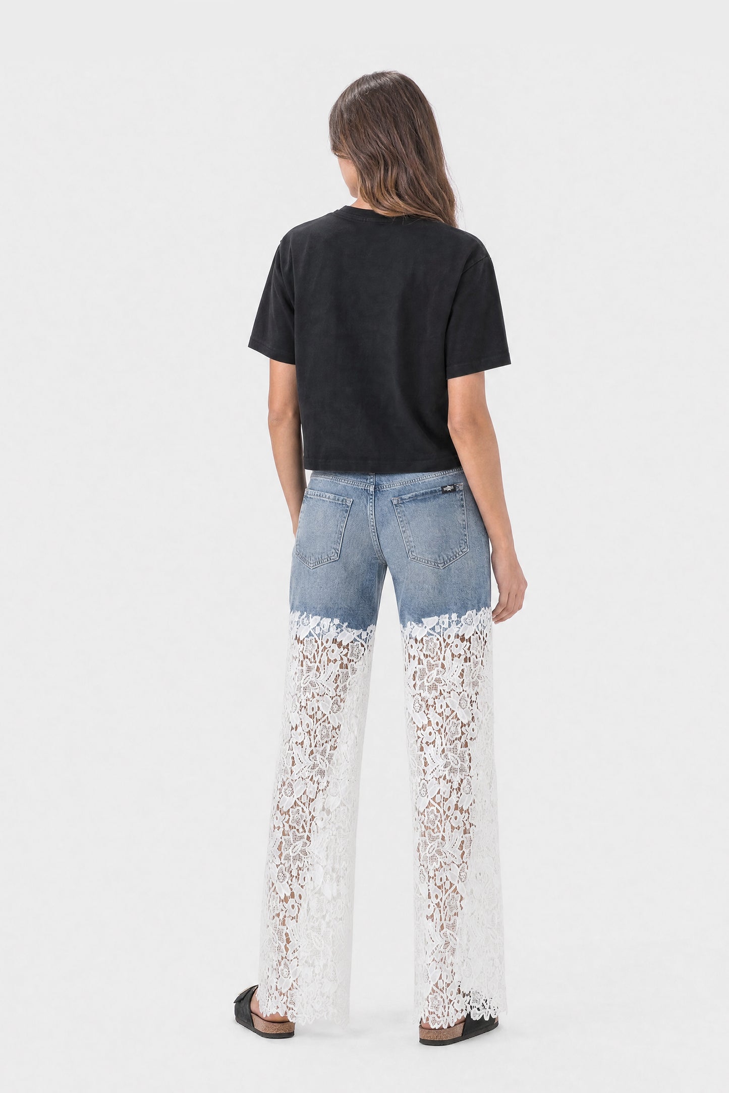 Wide Leg Lace Jeans