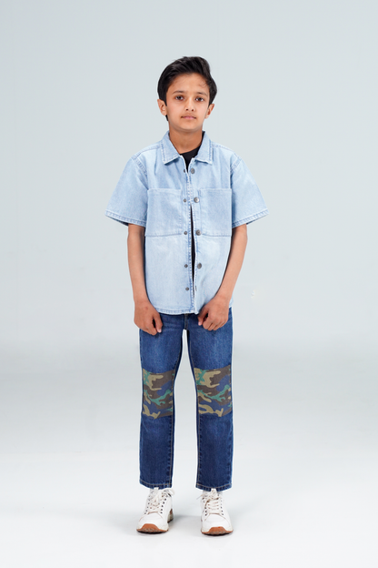 Sky Blue Button-Down shop at Rockstar Jeans