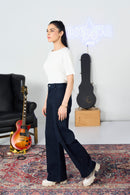 Midnight Pleated Wide Leg