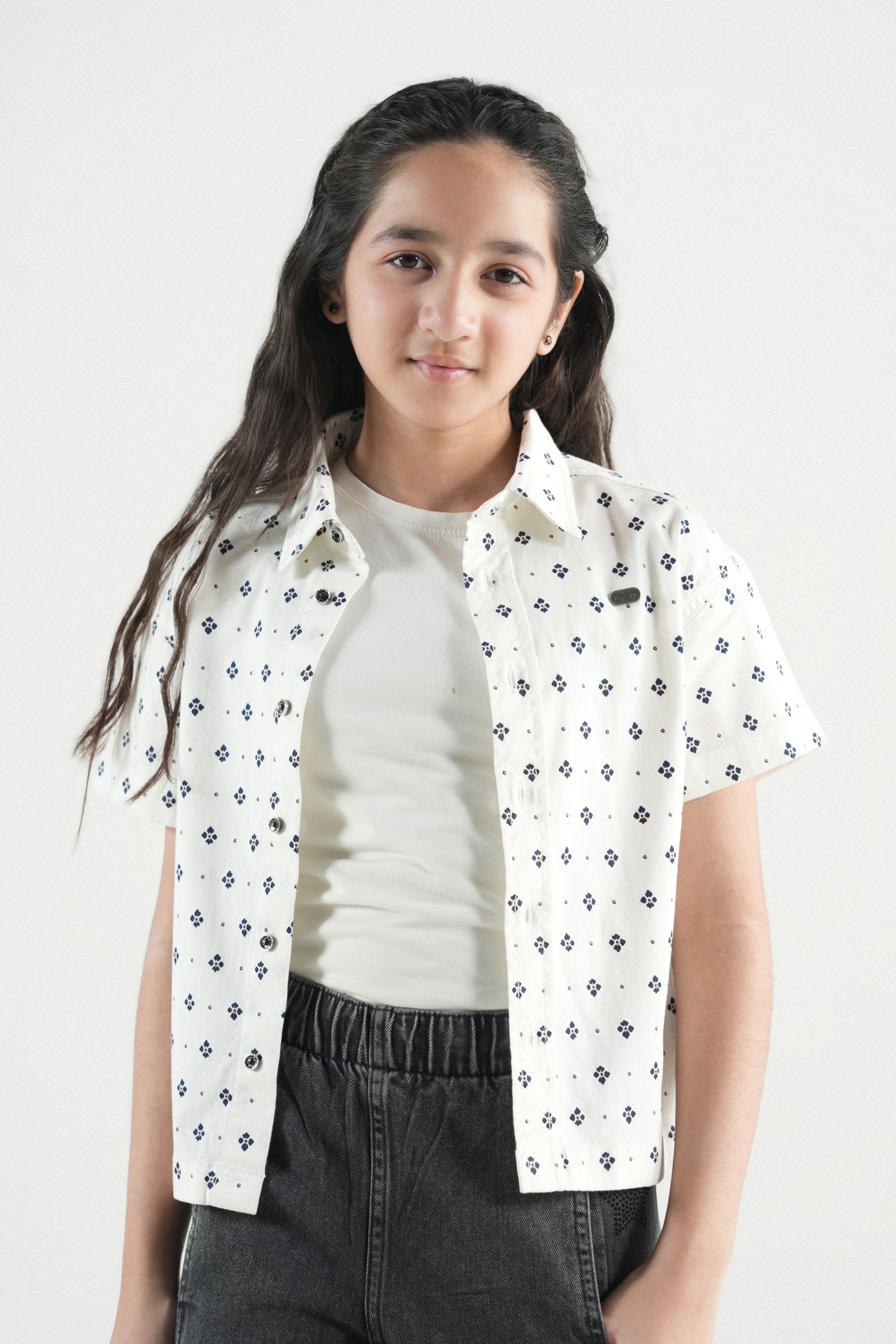 Hawaiian Mini Print Shirt – White