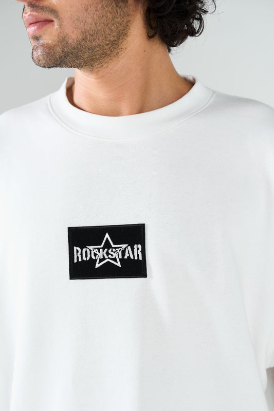 Drop Shoulder White Tee shop at rockstar jeans