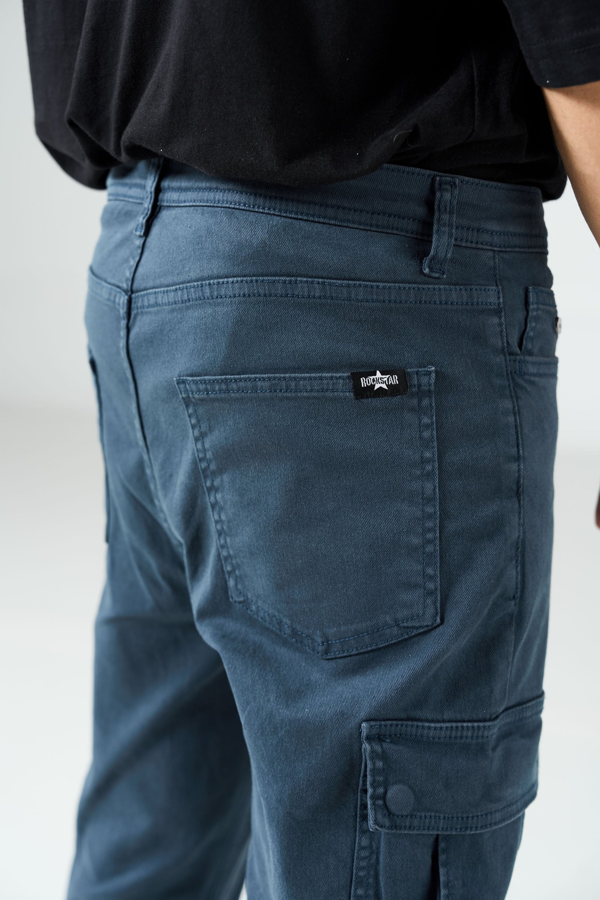Navy Stretch Cargo shop at Rockstar Jeans