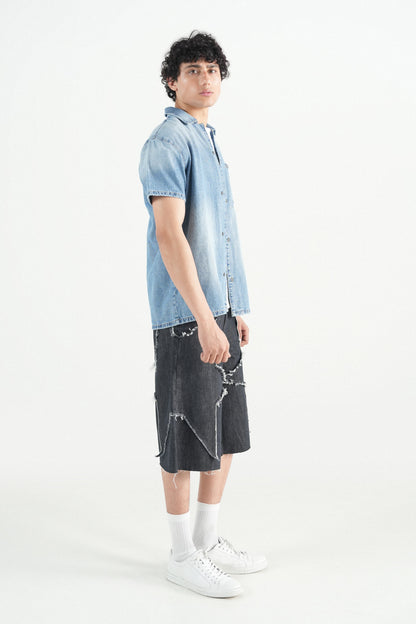 Light Blue Button Down Over size Shirts