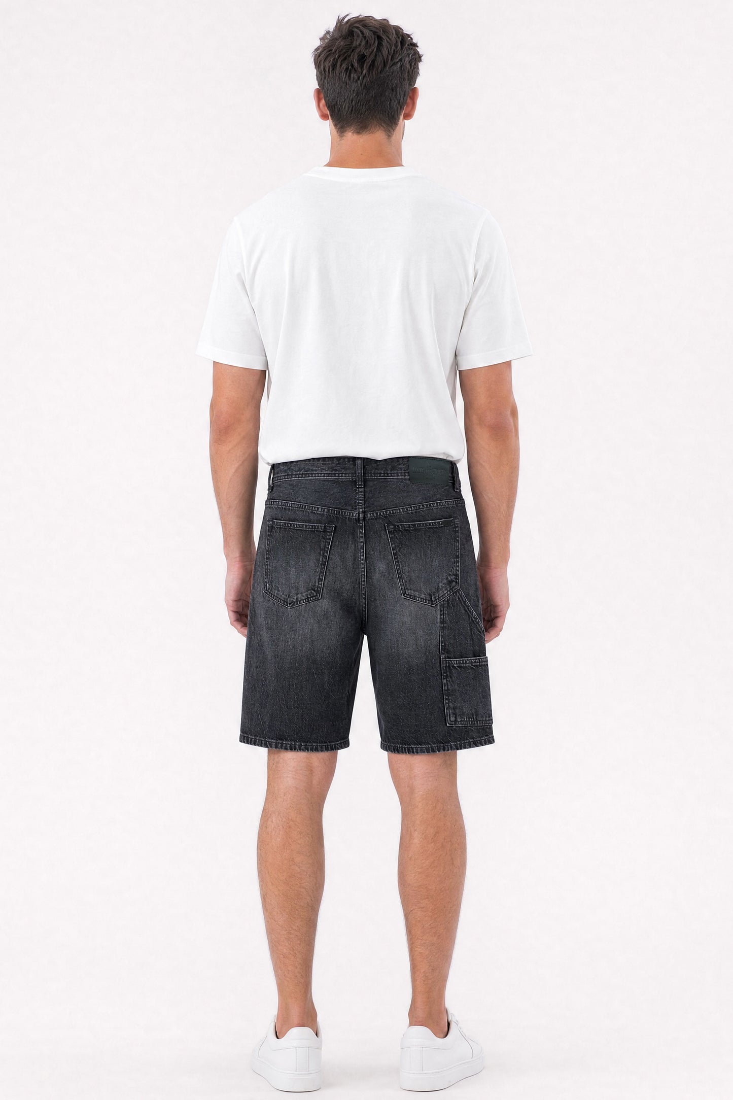 Baggy Denim Carpenter Shorts Black