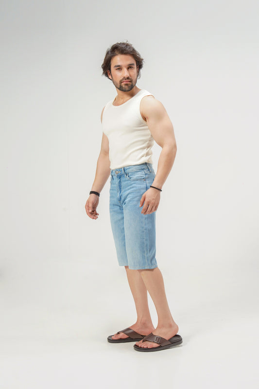 Light Blue Baggy Denim Shorts
