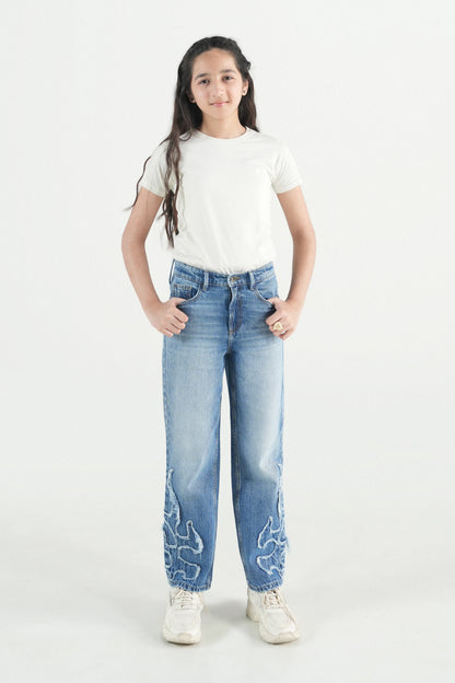 Straight Jeans with applique work