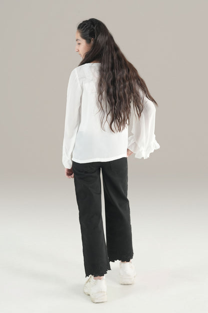 Black Lace Embroided Pant