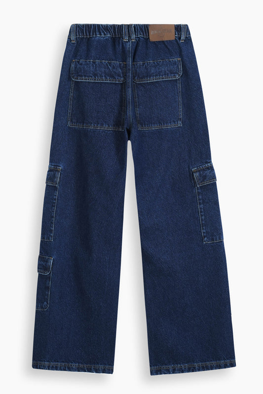 Baggy Fit Cargo Jeans Dark Blue