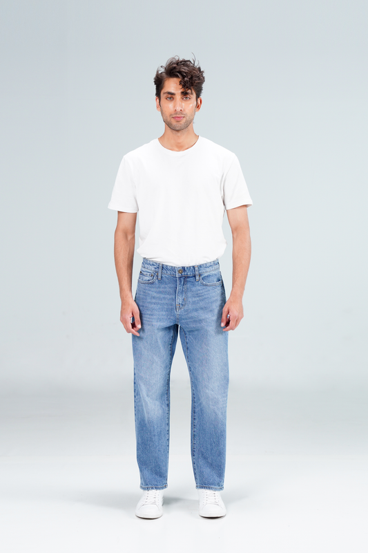 Loose Straight Fit Medium Blue shop at rockstar jeans