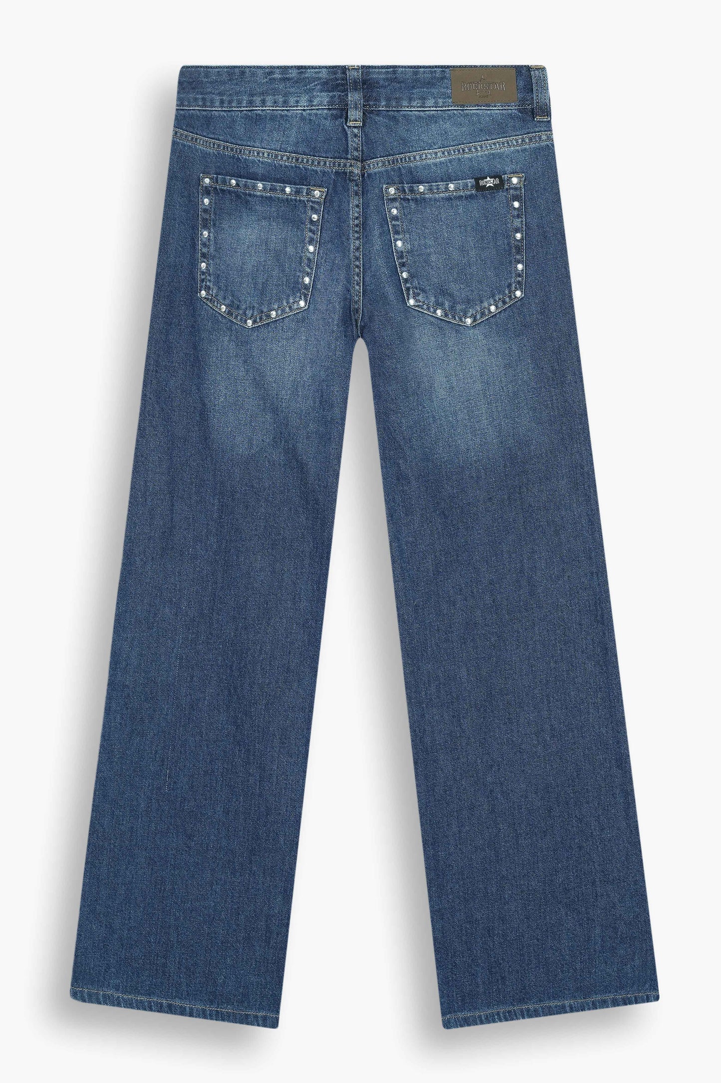 Mid Rise Wide Leg Stud Jeans