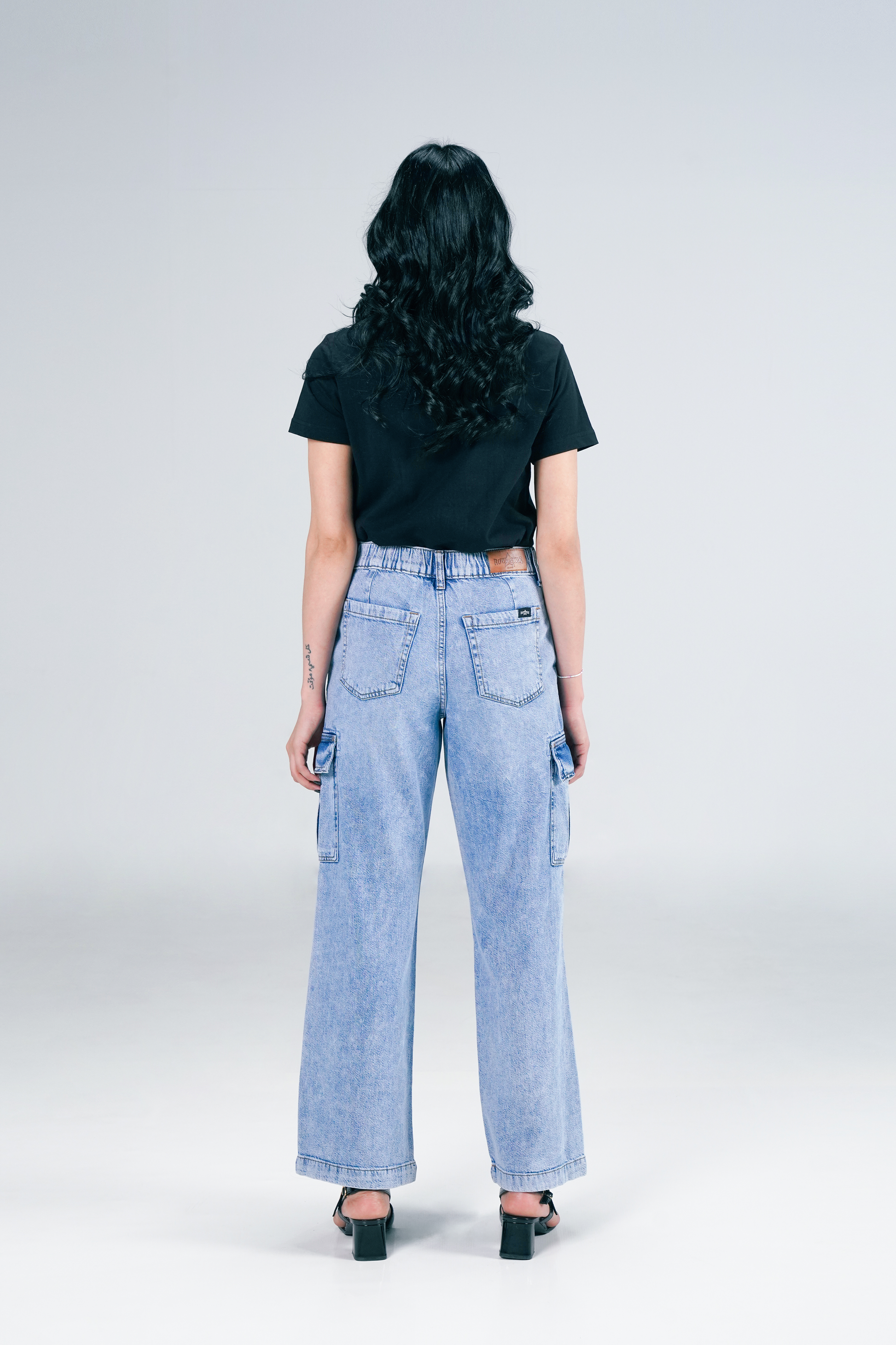 High Rise  Cargo Acid Wash shop at Rockstar Jeans