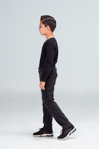 Straight Fit Cargos Black
