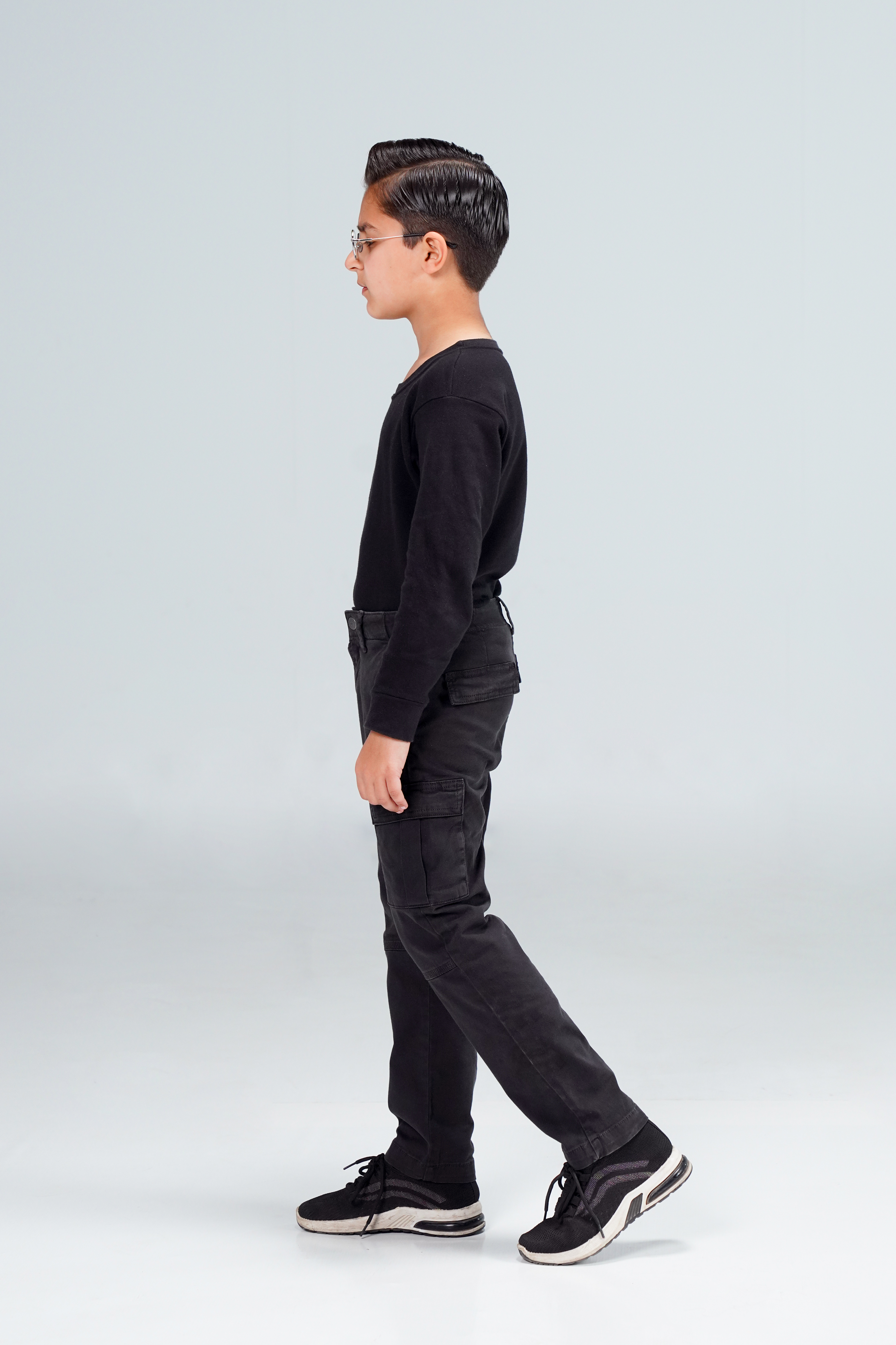 Straight Fit Cargos Black