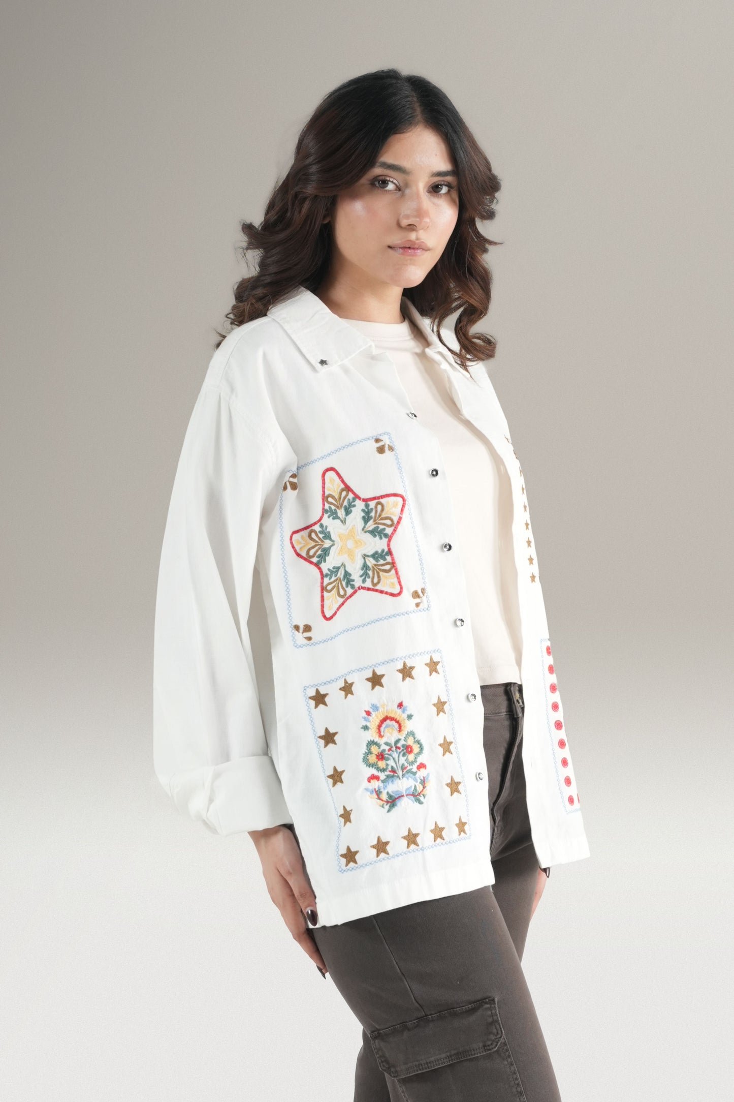 Women Truck Star  White Shirt