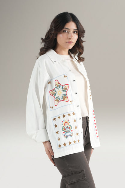 Women Truck Star  White Shirt