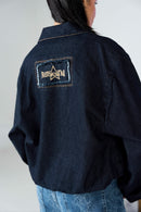 Dark Blue Balloon Bomber Jacket