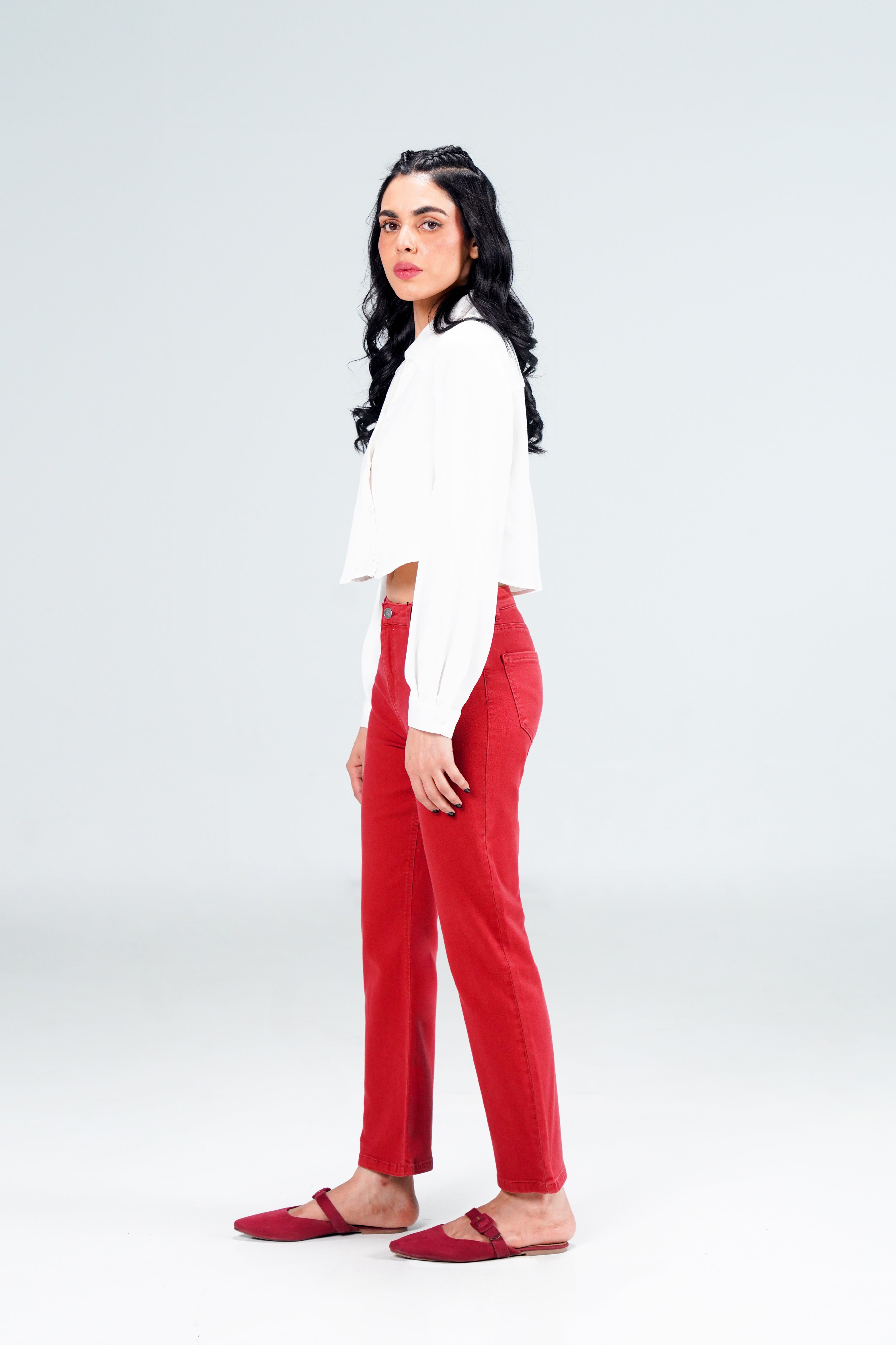 Maroon Bootcut Pant
