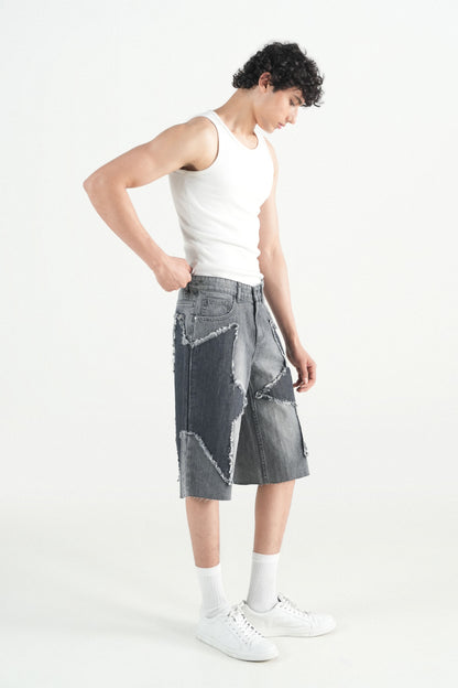 Star Dark  Patch Jorts