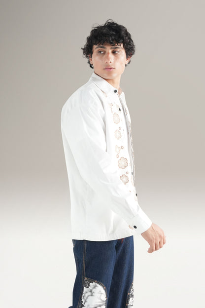Floral Tuxedo  White Shirt