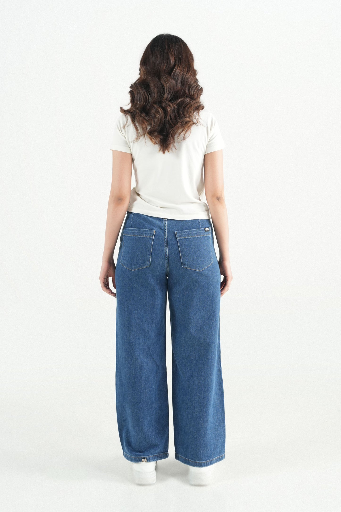 Classic Mid-Blue Wide-Leg