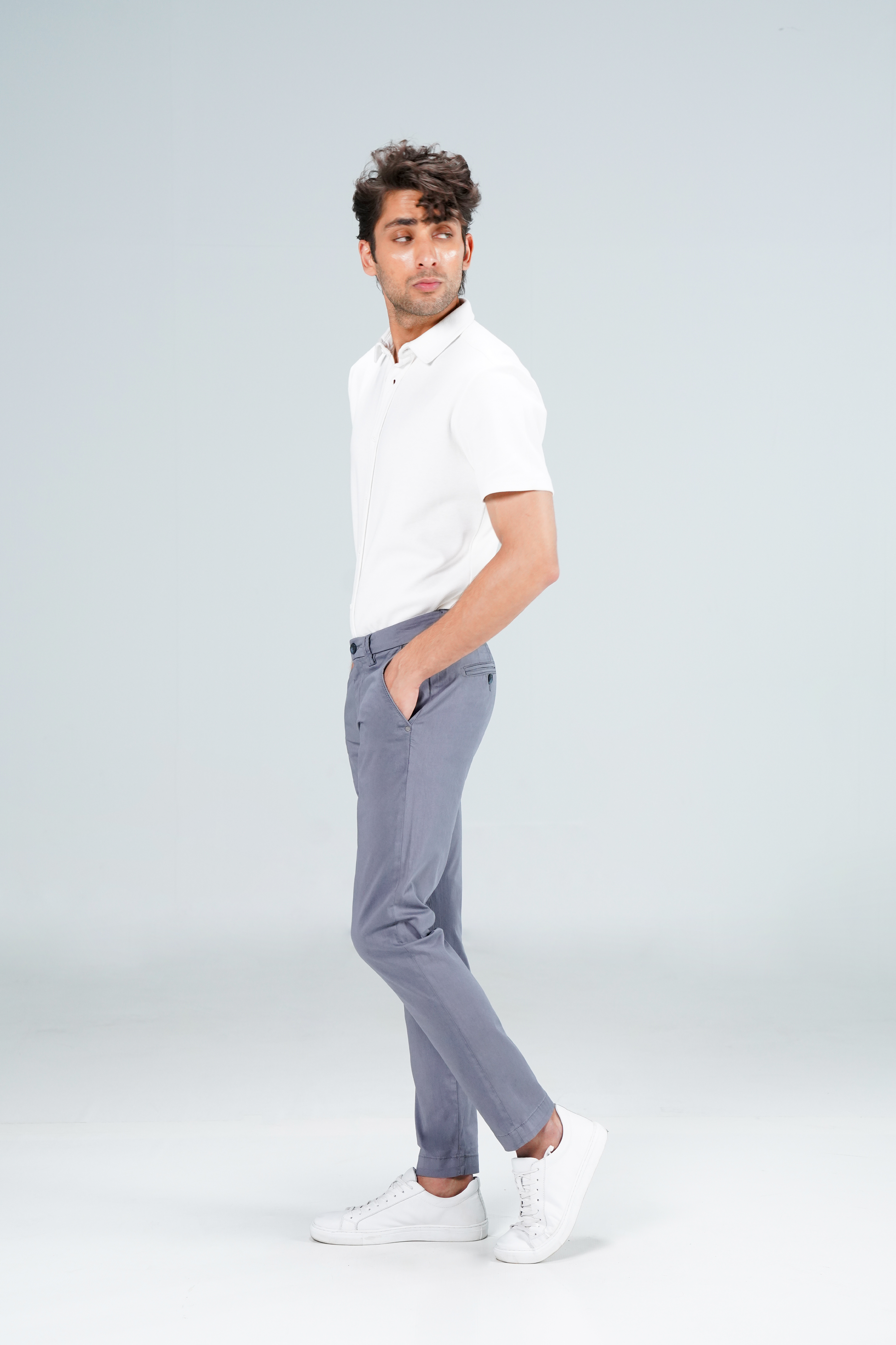 Cropped Leg Chino Grey