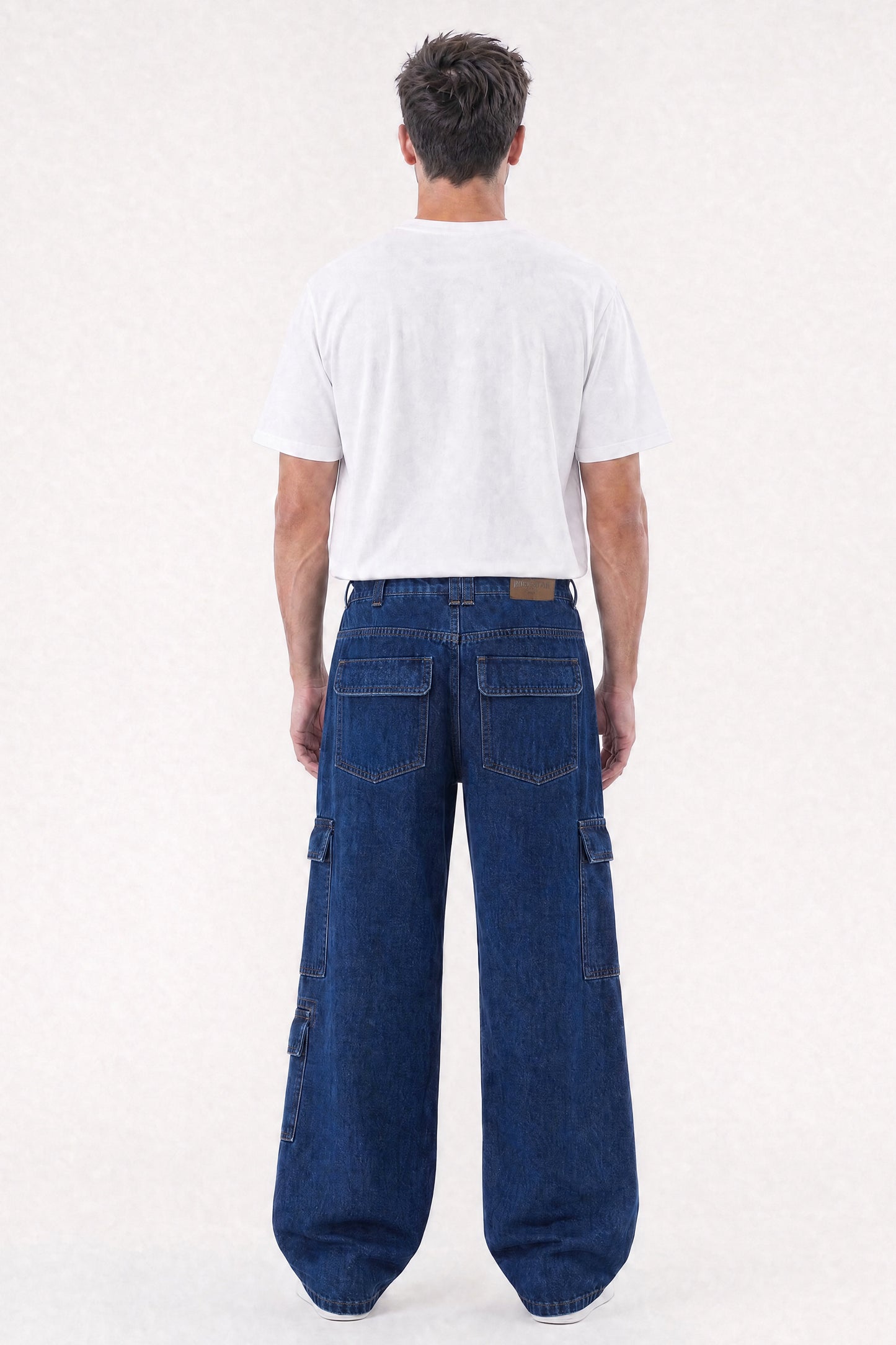 Baggy Fit Cargo Jeans Dark Blue