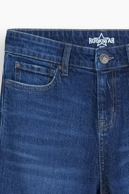 Loose Straight Fit Jeans Dark Blue