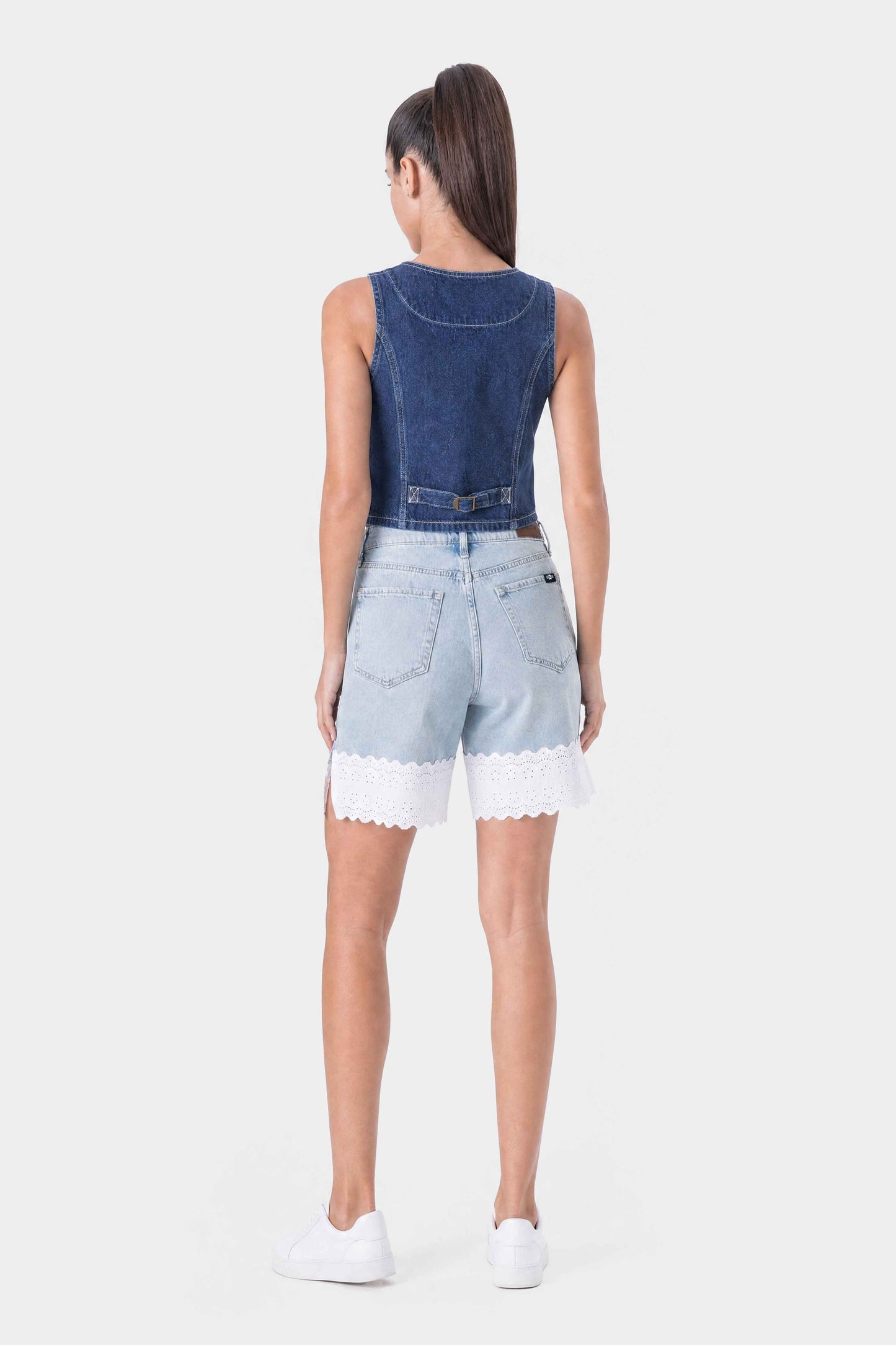 Relaxed Straight Fit Lace Jeans