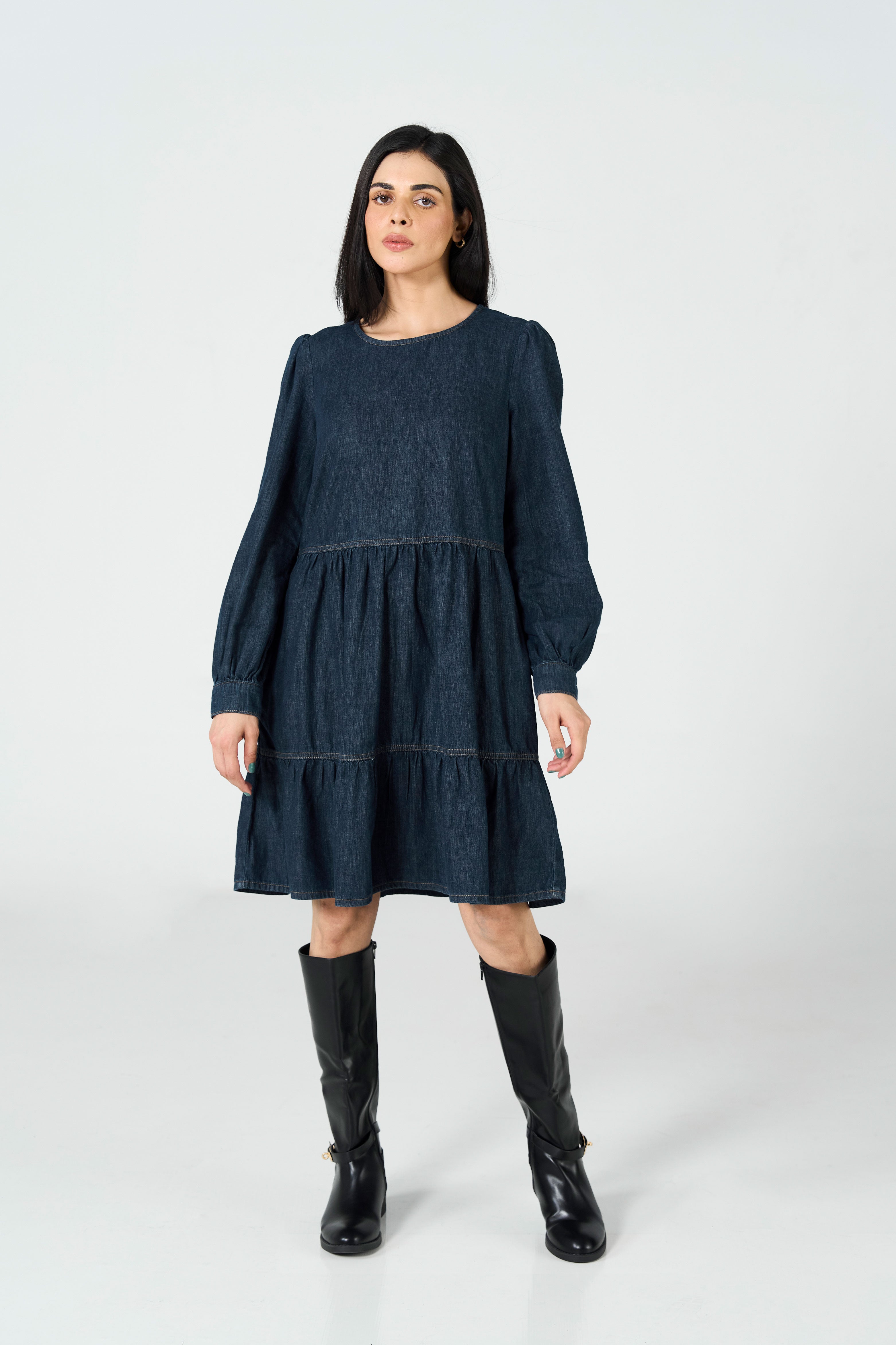 Limited Denim Dress Dark Wash