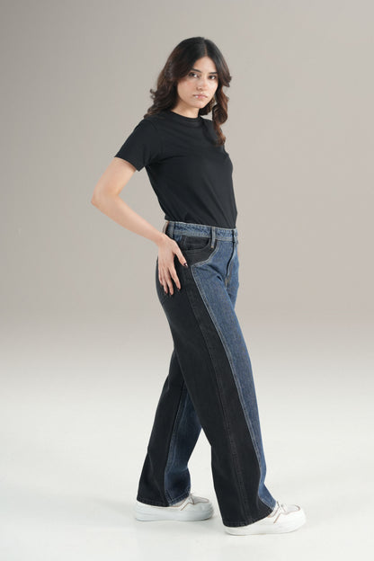 Baggy Two Tone Jeans