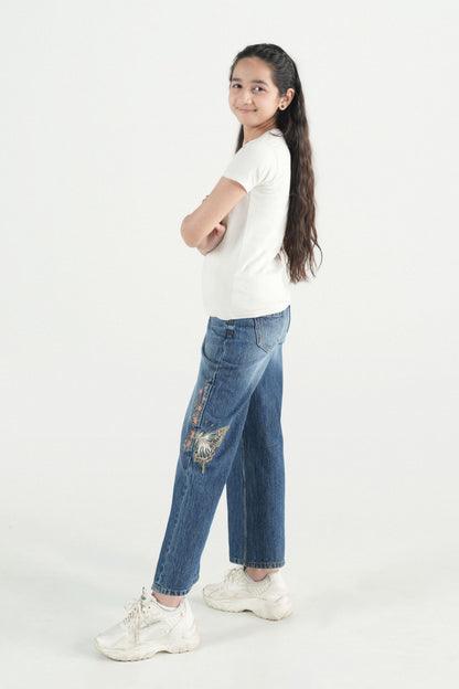 Wide Leg Butterfly Jeans