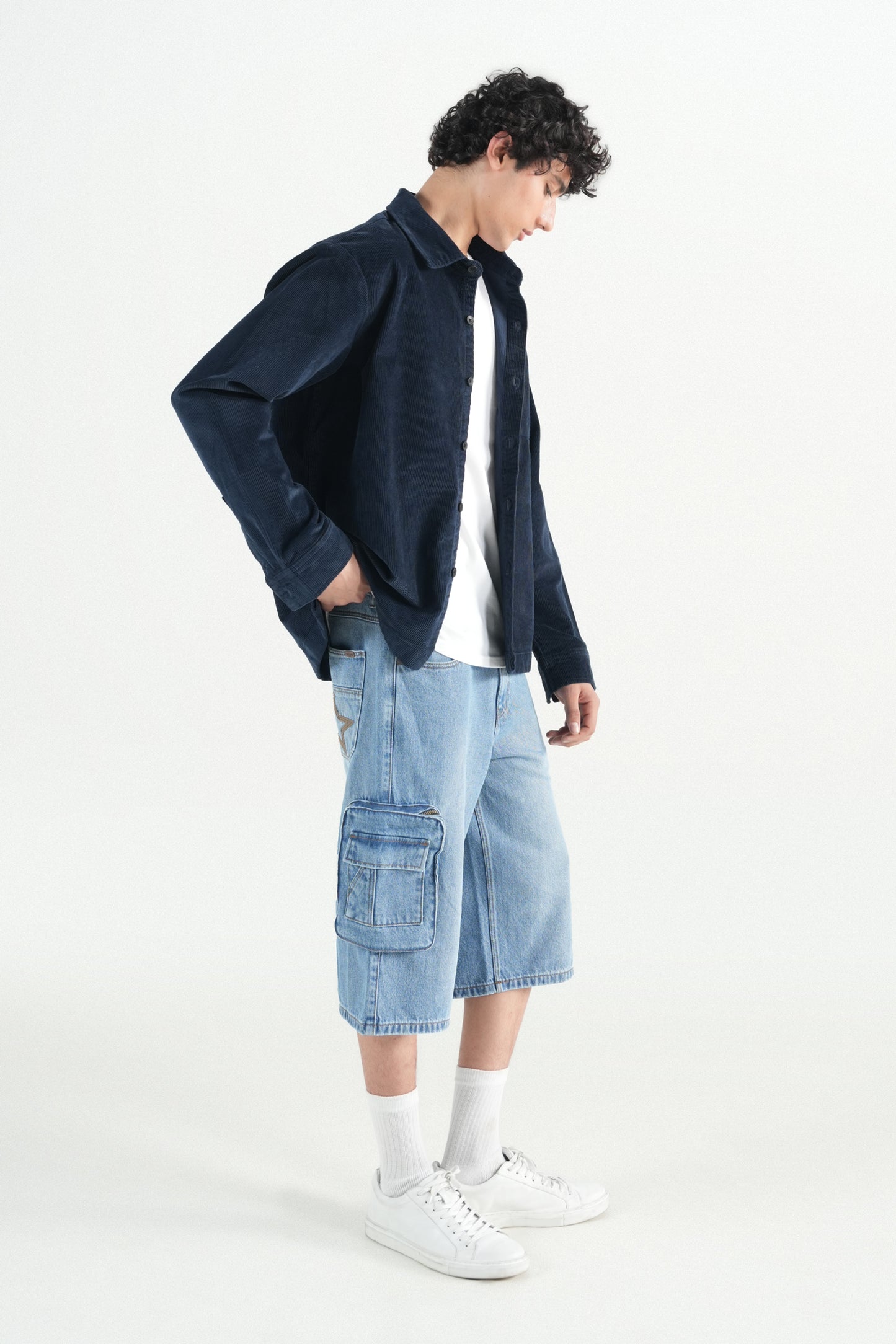 Oversized Blue Corduroy Jacket