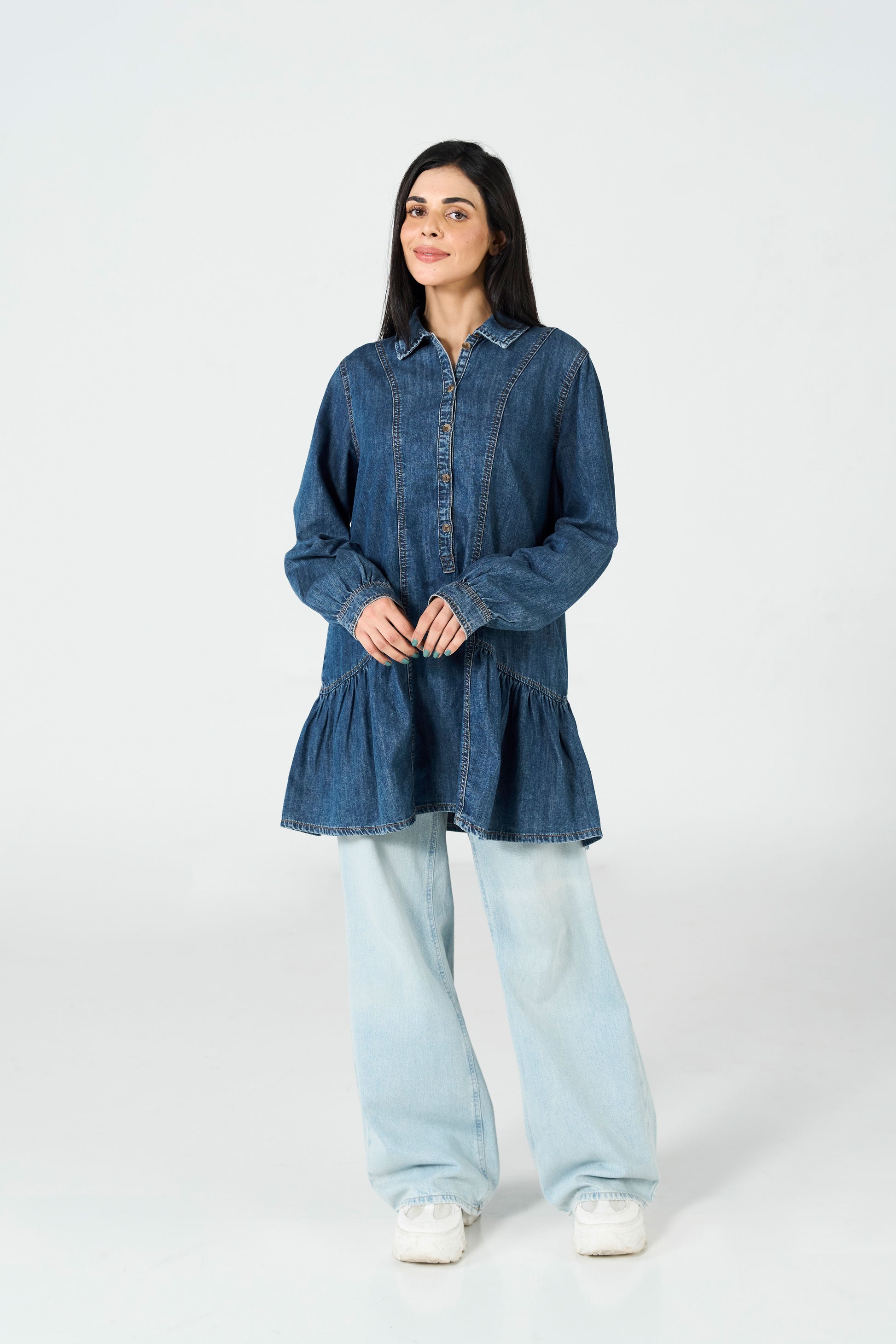 Backstage Denim Short Dress shop at Rockstar Jeans