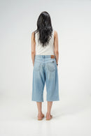 Light Blue Baggy Denim Capri