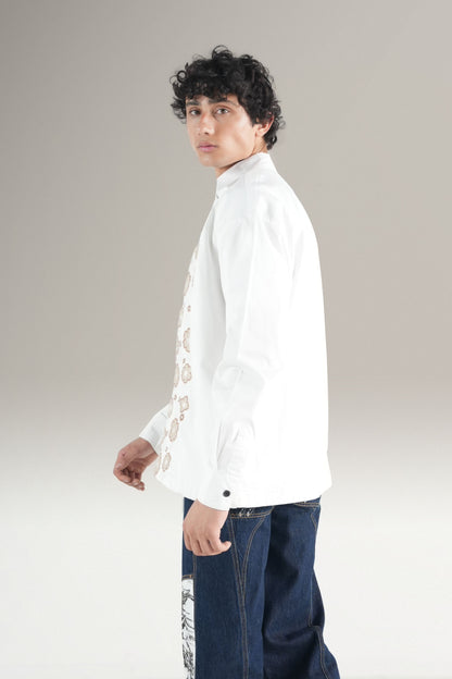 Floral Tuxedo  White Shirt