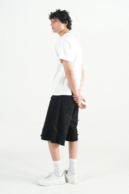 Star Black Patch Jorts