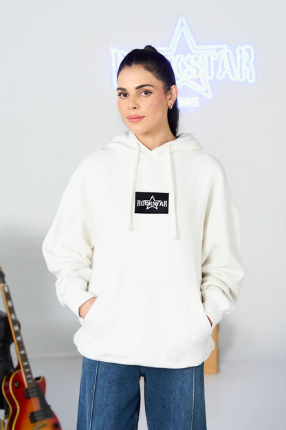 Oversized White Hoodie shop at Rockstar Jeans