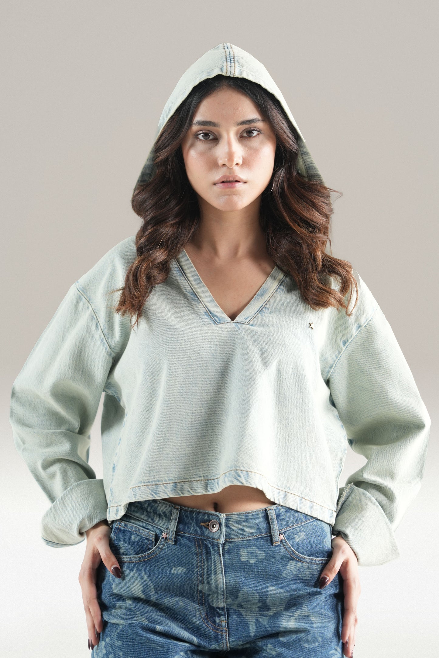 Acid Hood Crop Top