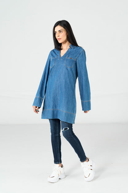 Blue Cropped Dress shop at Rockstar Jeans