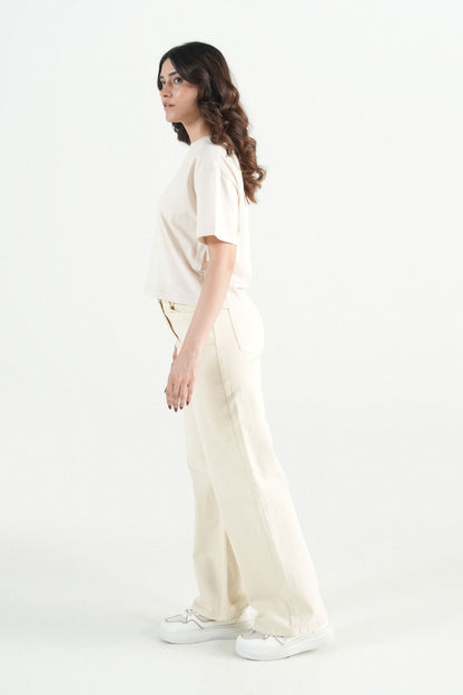 Vanilla Wide-Leg Jeans